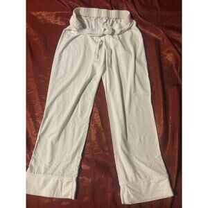 Amazon Essentials Pants Womens M White Drawstring Elastic Waist Wide Leg Casual